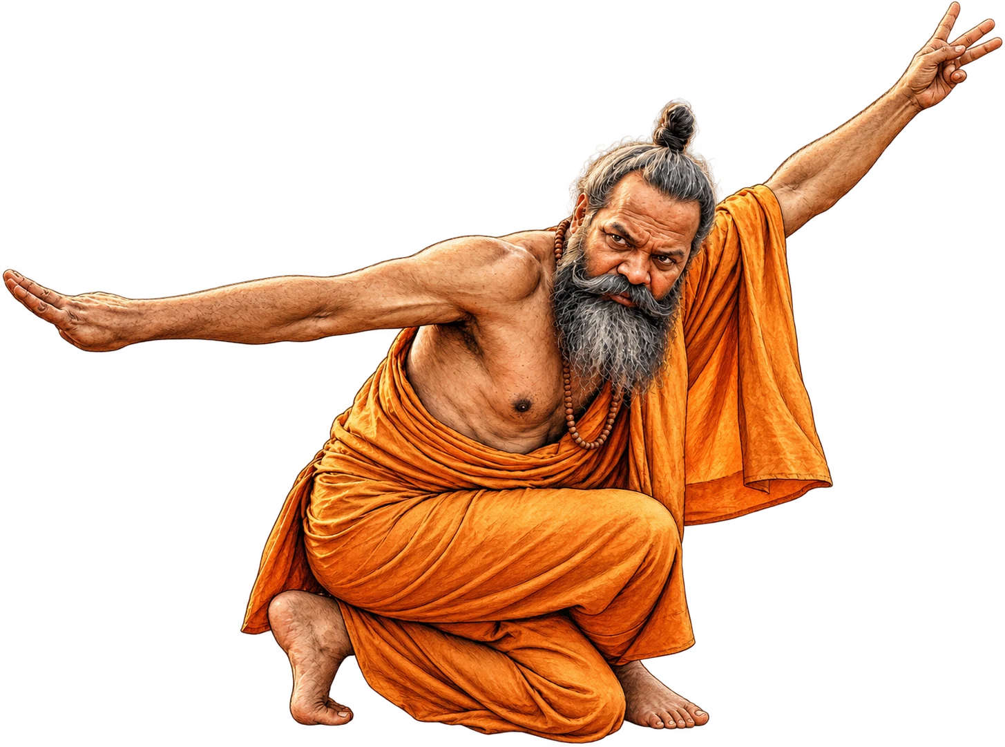 Master Manickam in orange robes